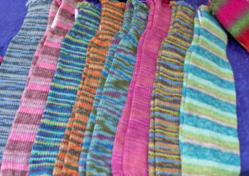 colorful leg warmers